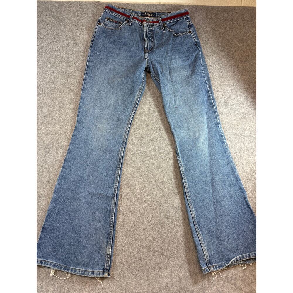 VINTAGE Y2K L.e.i. Jeans Womens 9 Junior Blue Denim Bootcut Embroidered Boho